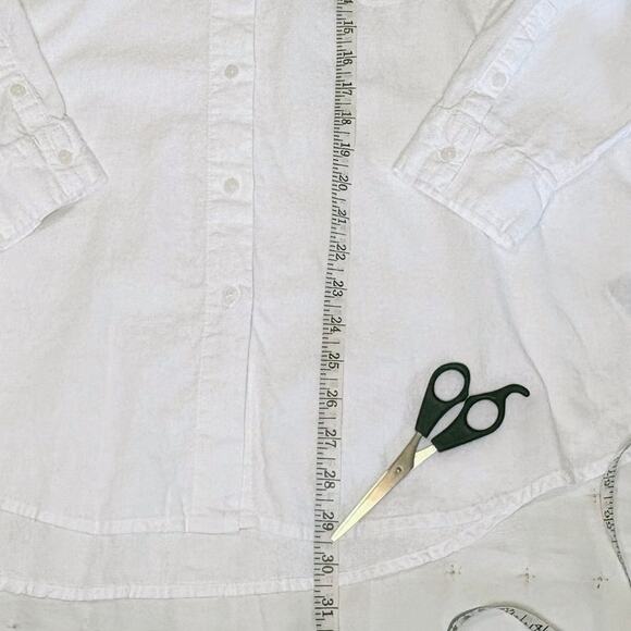Universal Thread Women’s L Linen Button-Up Shirt | White Lightweight Casual Top - Picture 8 of 10